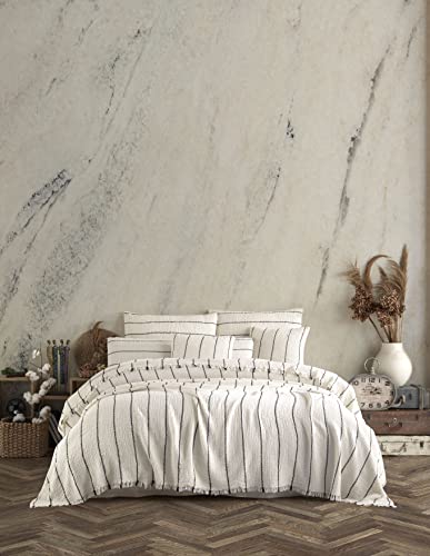 Oversized 100% Organic Cotton 4-Layer Muslin Bedspread - Natural Ivory