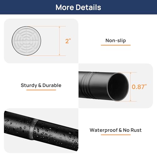Adjustable Tension Curtain Rod 32-66 Inch, 2-Pack Black No-Drill Rod
