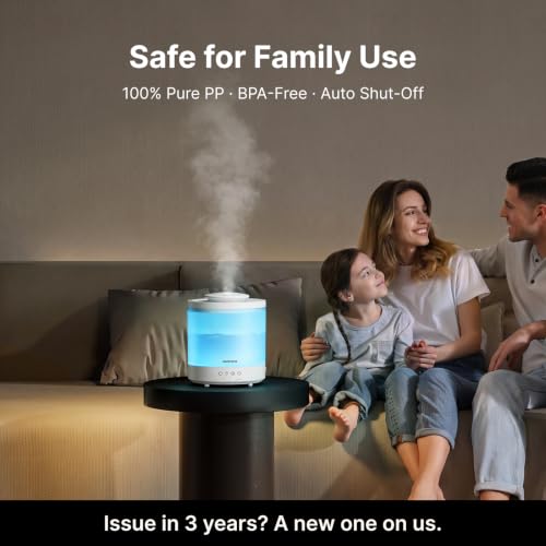 Ultrasonic Humidifier and Oil Diffuser Top-Fill Cool Mist 2-Pack