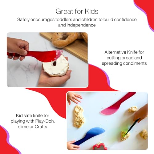 Plastic Butter Spreader Knife Set 3-Pack, Extended Reach Reusable Spreaders