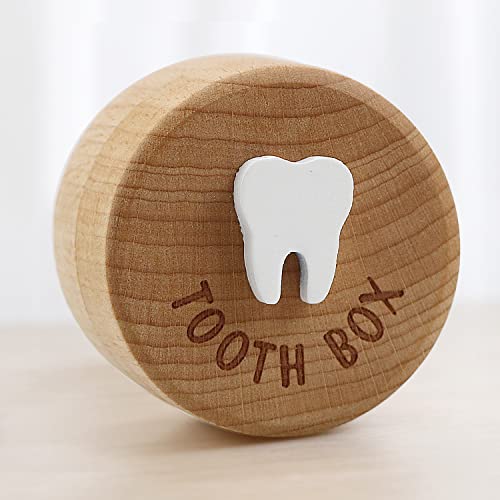3D Carved Wooden Tooth Fairy Box - Baby Tooth Keepsake Storage Box