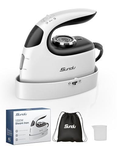 Portable Mini Steam Iron with Rotary Temp Control for Travel and Sewing