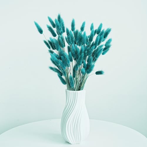 120 PCS Teal Dried Pampas Grass Decor, 17-Inch Boho Floral Arrangement