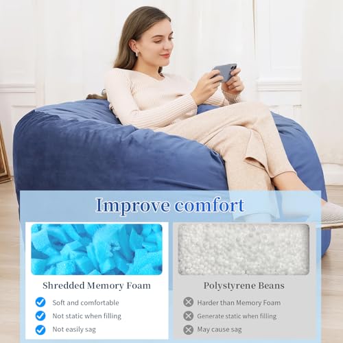 Shredded Memory Foam Filling 10lbs, Soft Bean Bag Refill and Pillow Stuffing