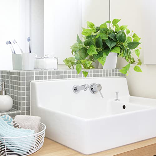 Artificial Pothos Plant in Pot, 7.9-Inch Lifelike Potted Fake Plant