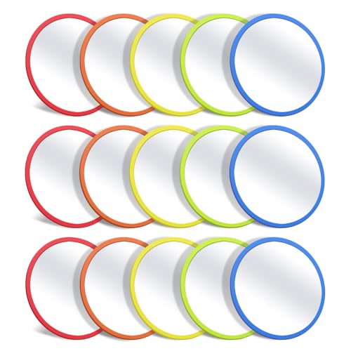 10 Pcs Unbreakable Plastic Mirrors for Kids, 4.8-Inch Round Safe Mirror Tiles