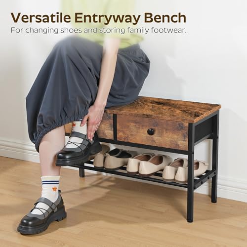 4-in-1 Hall Tree with Storage Bench, Coat Rack, and Shoe Storage Organizer