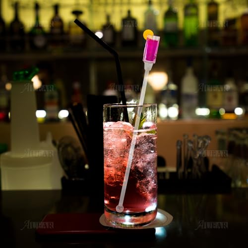 AUEAR Style B 10 Pack Acrylic Cocktail Stirrers Swizzle Sticks - Colorful Barware