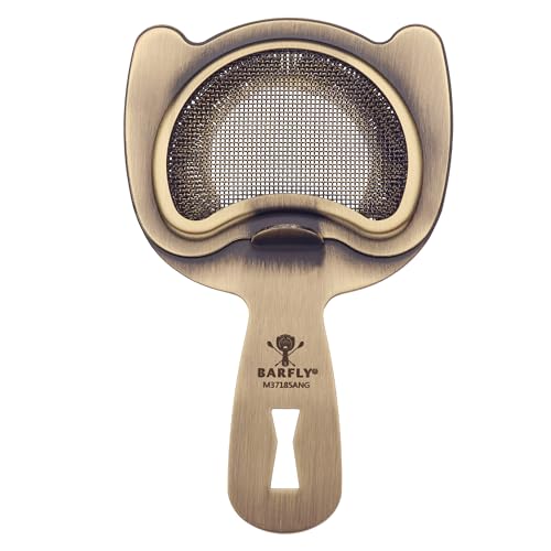 Barfly Fine Mesh Spring Strainer - Antique Gold, 6-inch Cocktail Barware