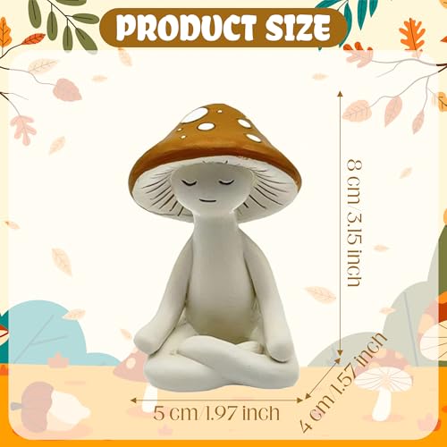 Meditation Mushroom Resin Figurine - Funny Yoga Decor for Home & Office