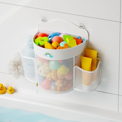 Hanging Bath Toy Storage Organizer - Quick Dry Mesh Holder with Zipper
