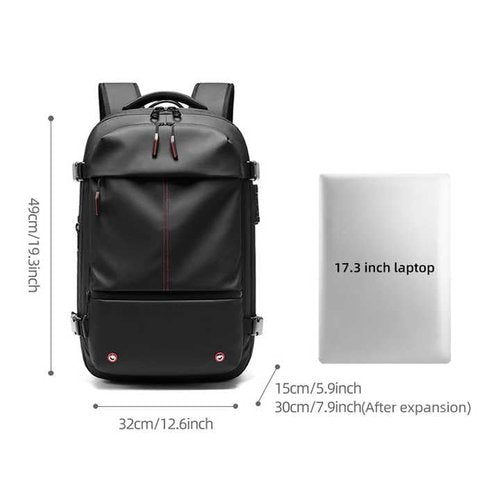 Vacuum Storage Backpack for Travel – 40L Expandable Compression Bag with Pump, Water-Resistant Luggage, Space Saver with TSA Lock – Free Water Bottle Included