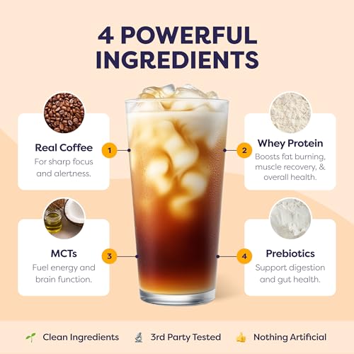 Caramel Latte Protein Coffee Powder - 10g Whey Protein & 80mg Caffeine