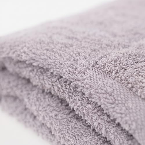 Luxury Turkish Cotton Fingertip Towels - Set of 2, 12x20 Inch, Light Grey