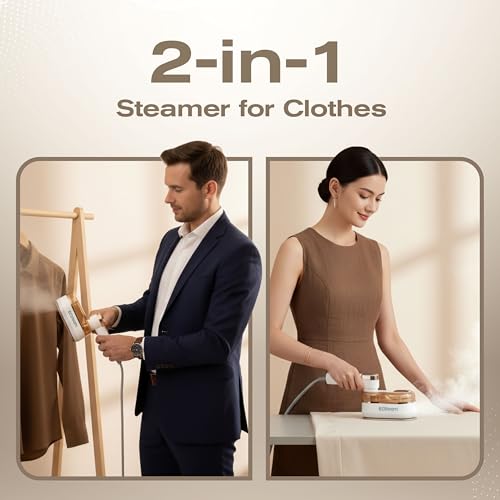 2-in-1 Handheld Garment Steamer and Steam Iron, Portable Travel Wrinkle Remover