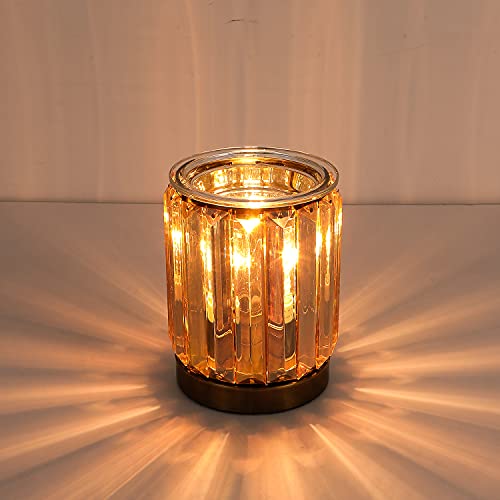 Electric Wax Melt Warmer with Golden Crystal Design, Fragrance Lamp
