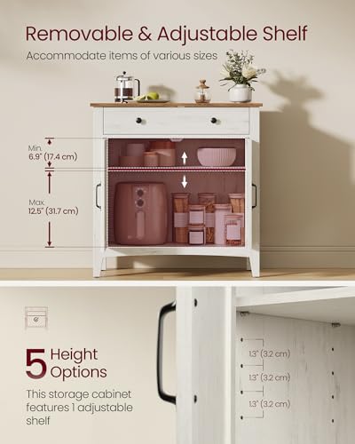 Farmhouse Buffet Cabinet & Coffee Bar Sideboard with Drawer and Adjustable Shelf