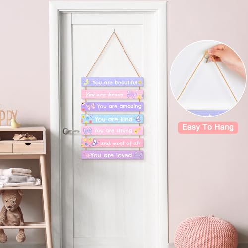 Inspirational Wooden Wall Plaque Set for Girls Bedroom Decor