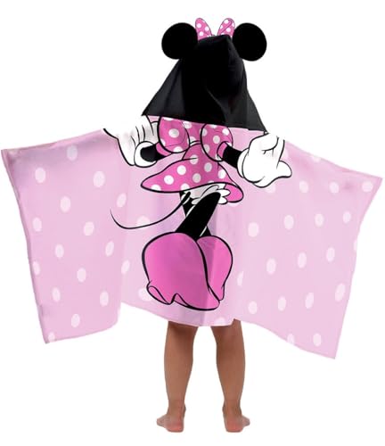 Disney Minnie Mouse Kids Hooded Towel Costume Pink - Girls Bath Wrap