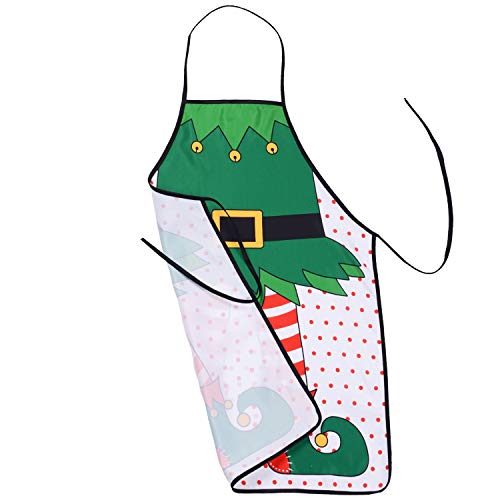 Lvydec 1 Pack Christmas Elf Apron - Fun Holiday Kitchen Chef Bib for Adults
