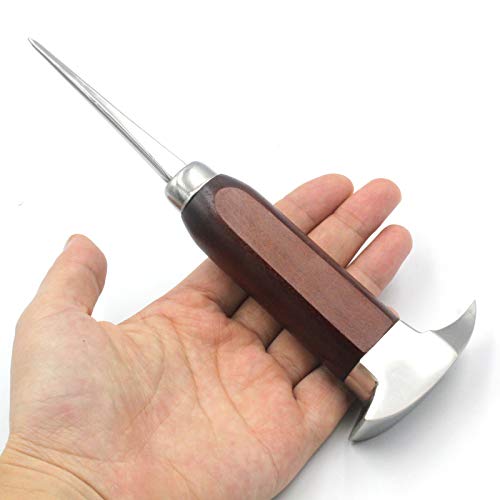 Gihunk Stainless Steel Ice Pick with Wood Handle - Heavy Duty Ice Breaking Tool for Bars & Kitchen - Short Version
