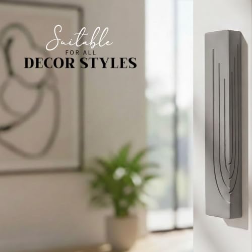 Modern Concrete Mezuzah Case - 4 Inch Gray with Self-Adhesive Backing