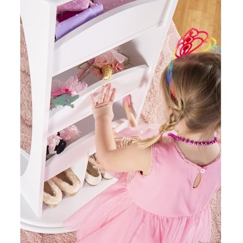 Rotating Kids' Dress-Up Storage Armoire with Mirrors and Shelves