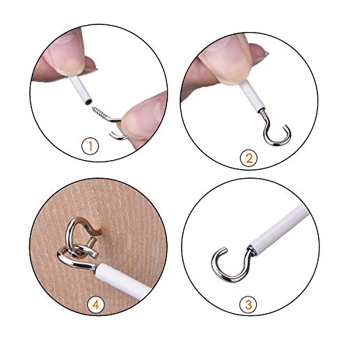 6-Meter Curtain Wire with Adhesive Hooks and Eyes Kit for Net Curtains