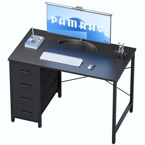 32-Inch Small Computer Desk with 4 Drawers, Modern Home Office Writing Desk