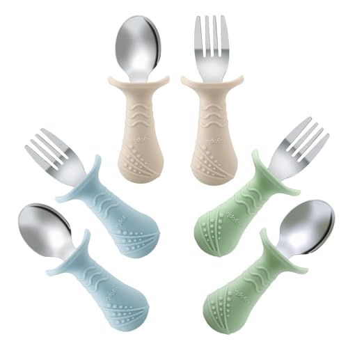 Baby Fork and Spoon Utensil Set 6-Pack Stainless Steel Toddler Silverware
