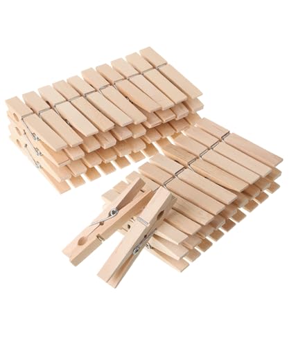 Mr. Pen Large Wooden Clothes Pins 2.9 Inch 50 Pack Natural Wood Clips