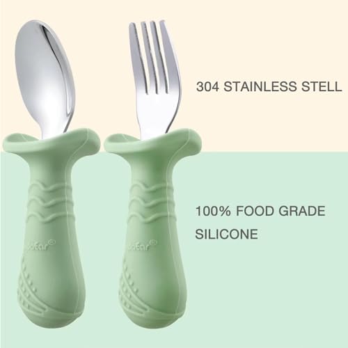 Baby Fork and Spoon Utensil Set 6-Pack Stainless Steel Toddler Silverware