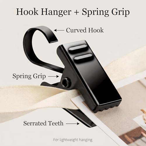 Stainless Steel Curtain Clips with Hooks - Pack of 25 Small Light Hangers