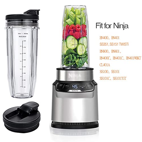 32oz Replacement Blender Cups with Sip and Seal Lids - 2 Pack