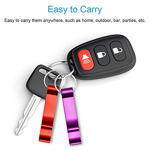 6-Pack Colorful Beer Bottle Openers with Keychains - Easy to Use & Portable