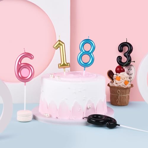 Pink 5 Number Birthday Candles - 2.76 Inch for Celebrations