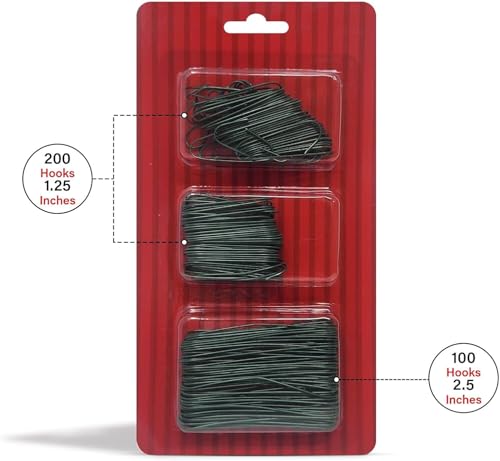 300 Pack Green Ornament Hooks for Christmas Tree Decoration