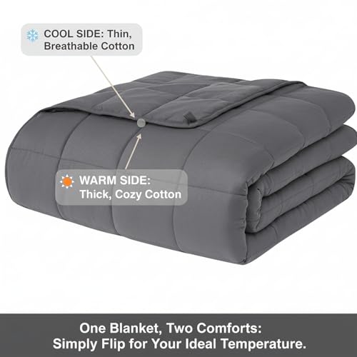 15lb Weighted Blanket 60"x80" Queen Size, Cooling All-Season Adult Blanket