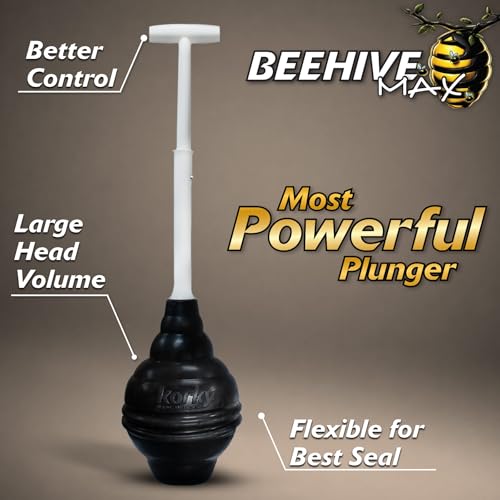 Heavy Duty Toilet Plunger with Telescoping Handle – Beehive Design