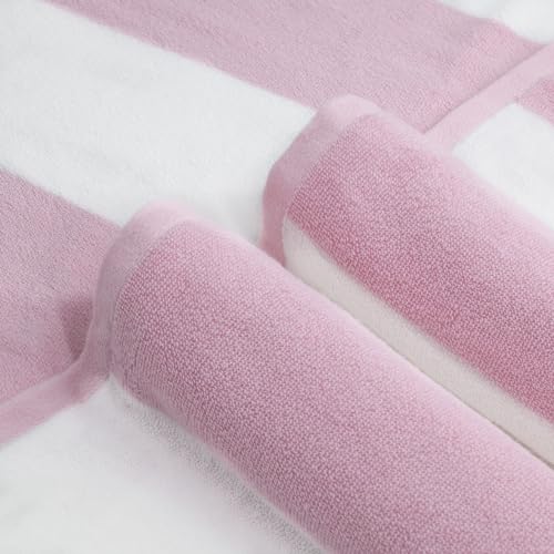 Oversized Cotton Beach Towel - 40x70 Inch Thick Striped Cabana Pool Towel