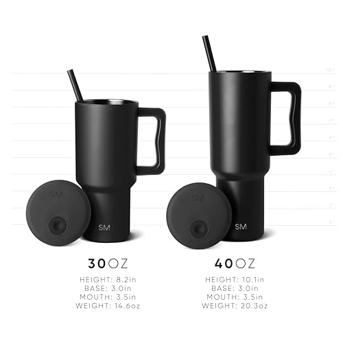 40 oz Insulated Stainless Steel Tumbler with Handle and Straw - Almond Birch