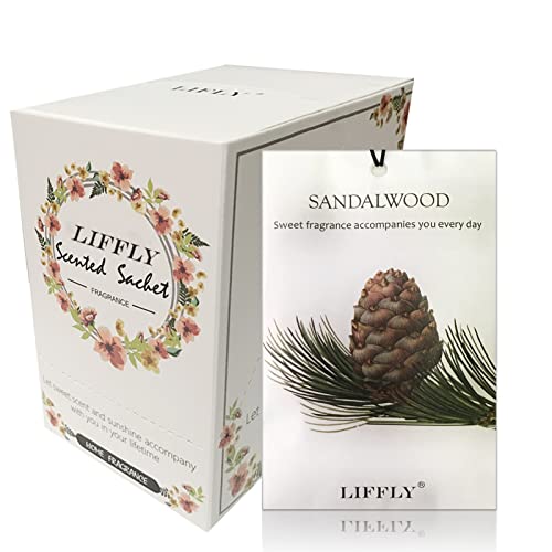 14-Pack Sandalwood Scented Sachets for Closets, Drawers, and Cars