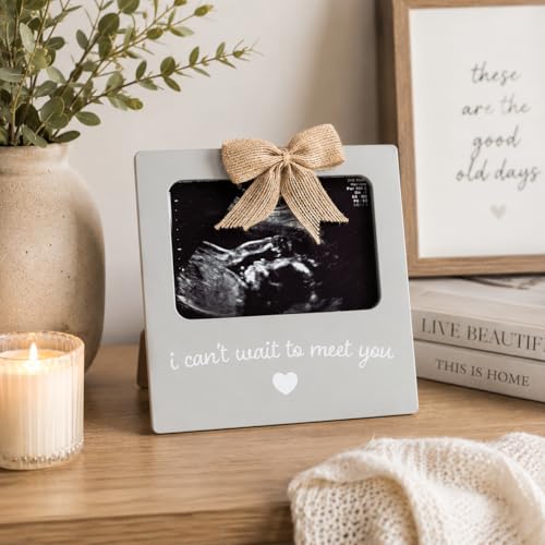 Sonogram Ultrasound Photo Frame 4x6 - Rustic Pregnancy Announcement Keepsake