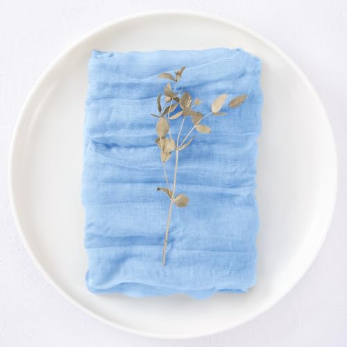 50-Pack Baby Blue Cheesecloth Napkins, 21x21 Inch Reusable Gauze Table Linens