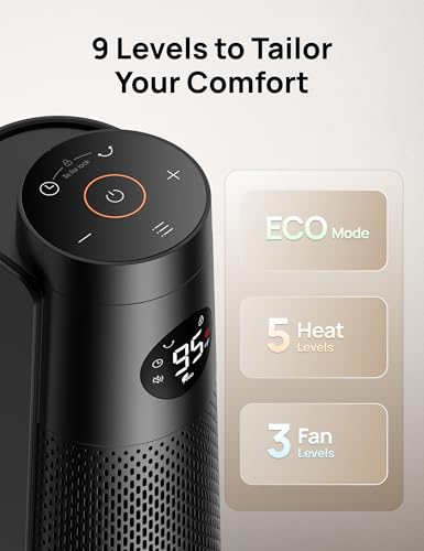 30-Inch Ceramic Space Heater with Remote and 120-Degree Oscillation