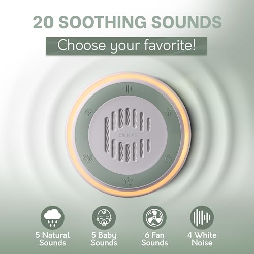 Plug-In White Noise Sound Machine with 20 Soothing Sounds & Night Light