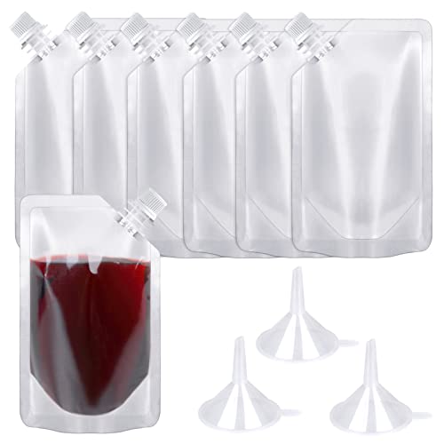 24 Pcs 8oz Concealable Drink Pouches, Leak-Proof Reusable Plastic Flasks
