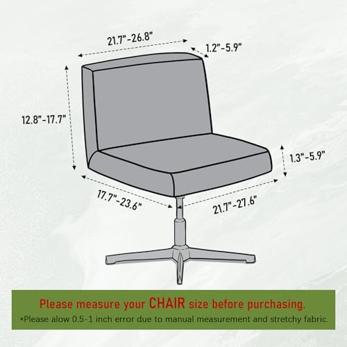 Criss Cross Chair Cover - Stretch Faux Leather Slipcover for Armless Accent Chairs - Camel