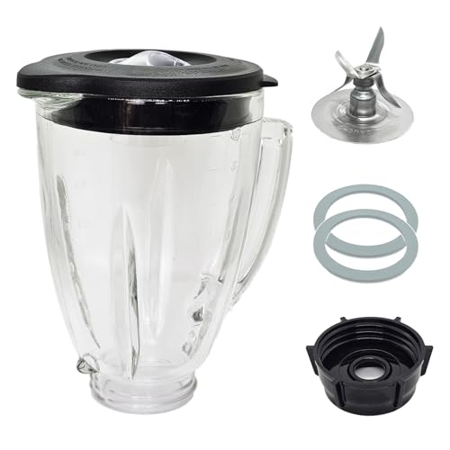 6-Cup Blender Glass Jar with 4-Blade Assembly and Base Replacement Kit