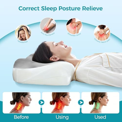 Sleep Apnea Relief Pillow - Ergonomic Memory Foam Neck Support